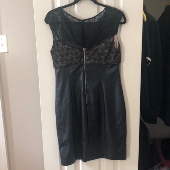 Black and lace pleather dress - Picture 2 of 4